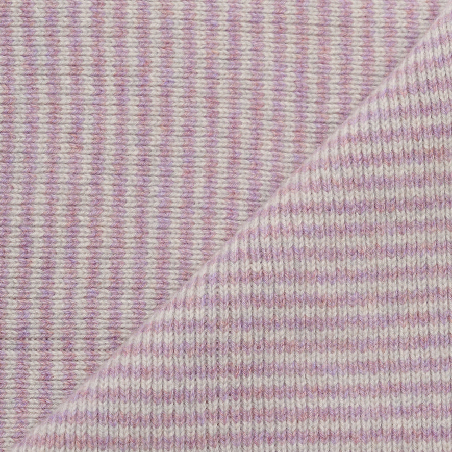 Lilac Crush Striped 5 ply Cashmere Scarf