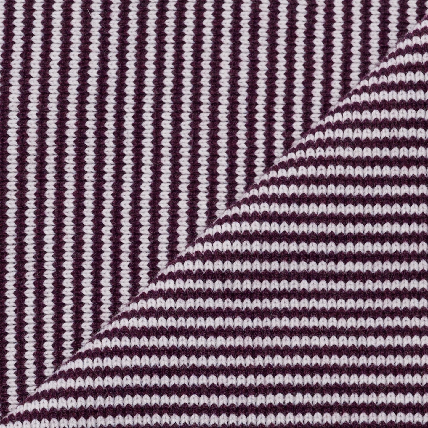 Claret & White Striped Cashmere Scarf