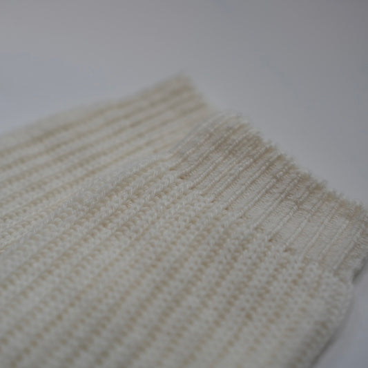 Women's All Ribbed Cream Socks