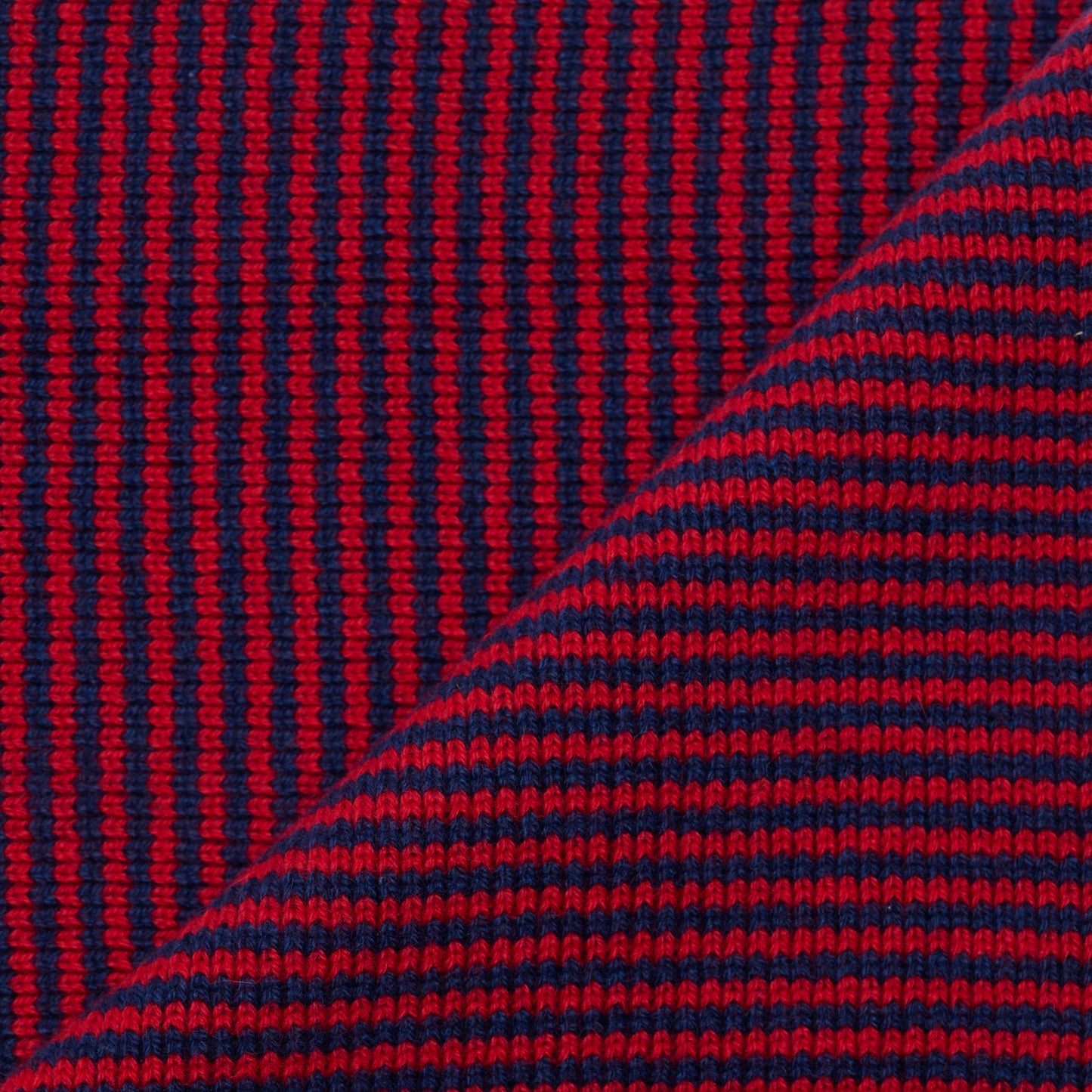 Red & Navy Striped Cashmere Scarf