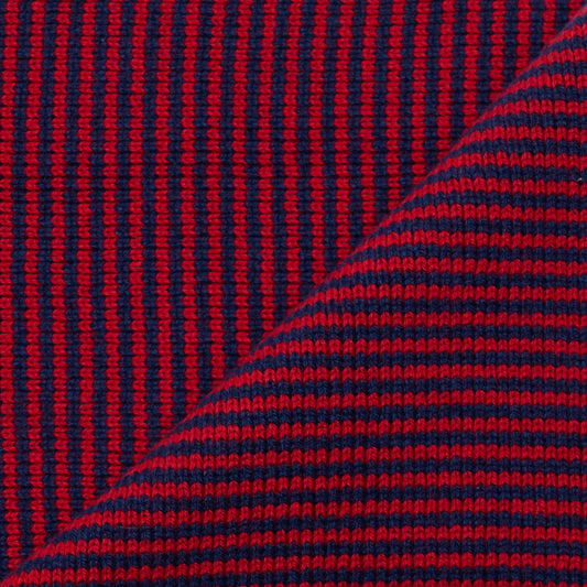 Red & Navy Striped Cashmere Scarf