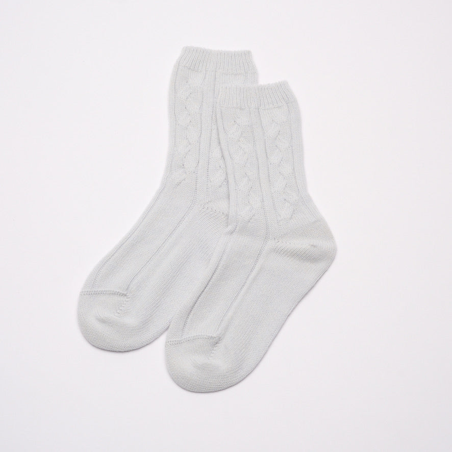 Ice - Cable Knit Short Bed Socks