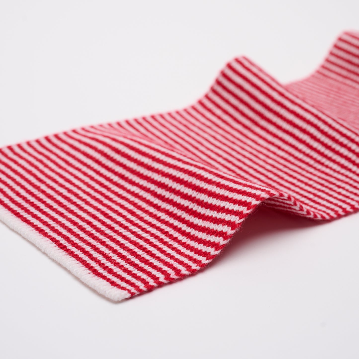 Red & White Striped Cashmere Scarf