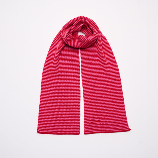 Red & Pink Striped Cashmere Scarf