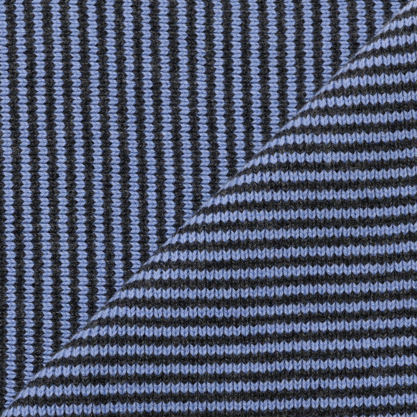 Charcoal & Bluebell Striped Cashmere Scarf