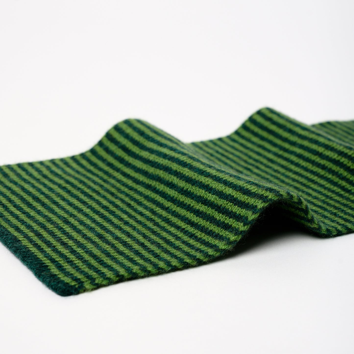 Pea Green & Bottle Green Striped Cashmere Scarf