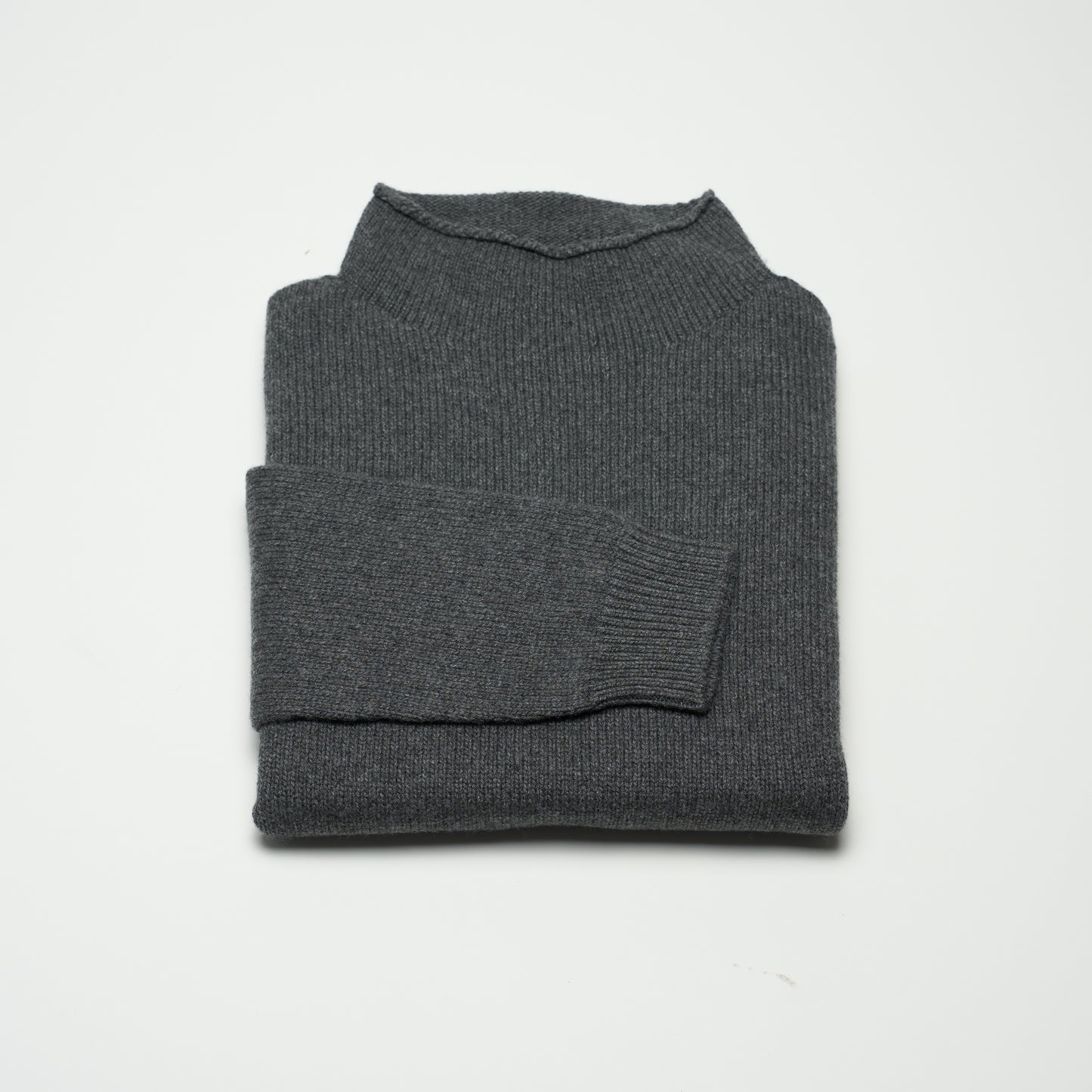 Unisex Funnel Neck Cashmere Jumper - Grey