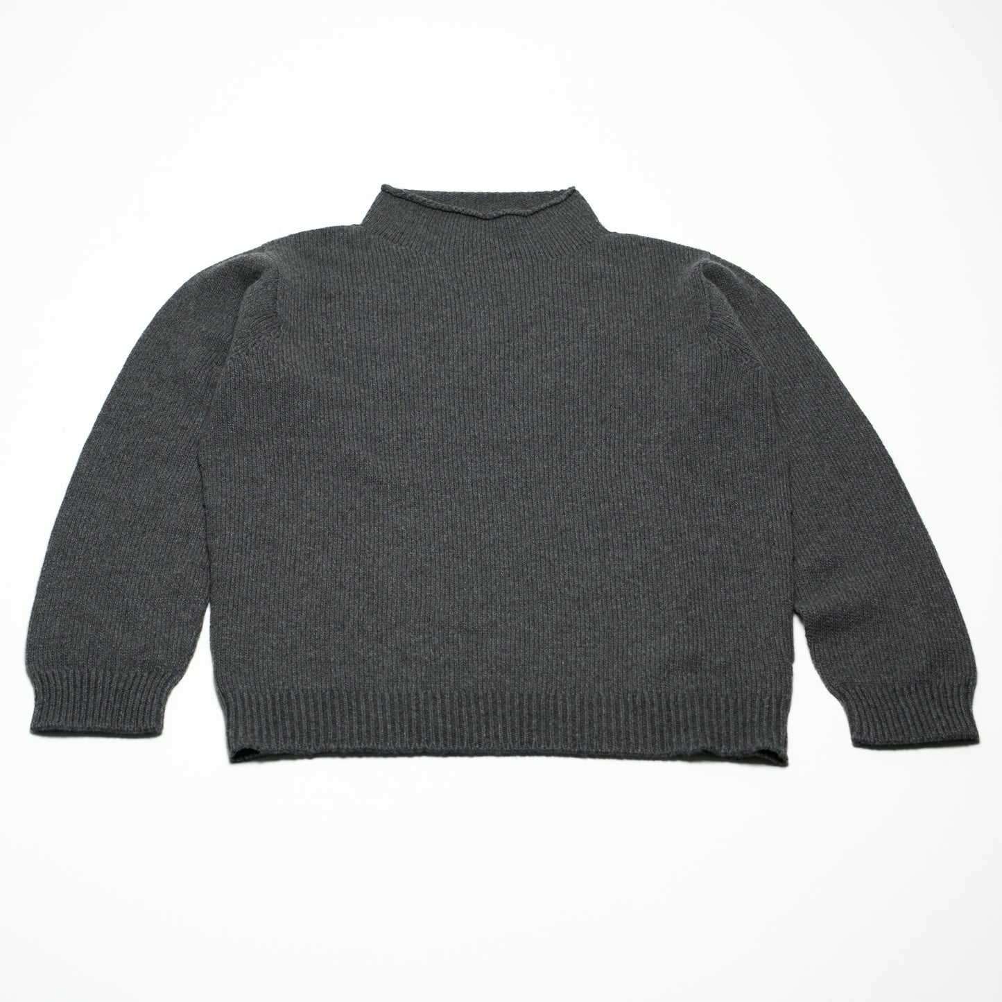 Unisex Funnel Neck Cashmere Jumper - Grey