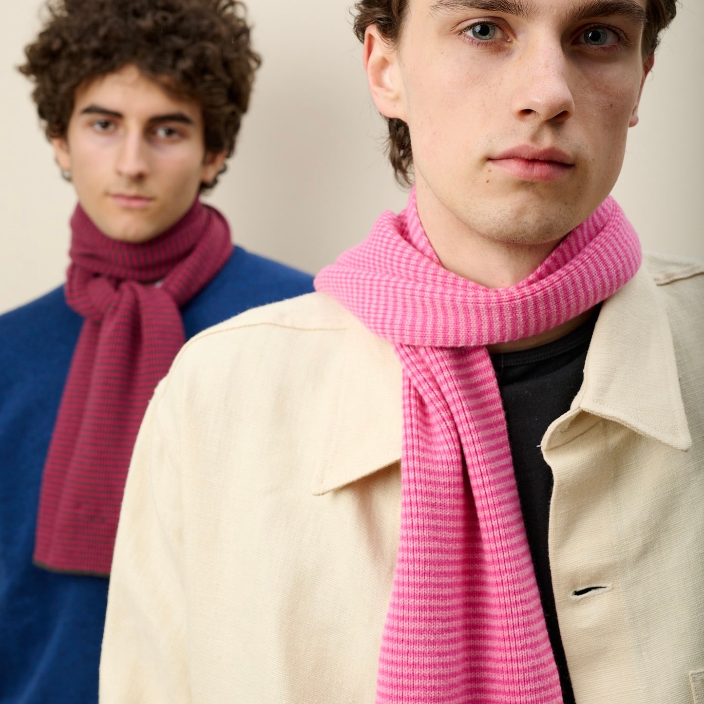Candy Pinks Striped Cashmere Scarf