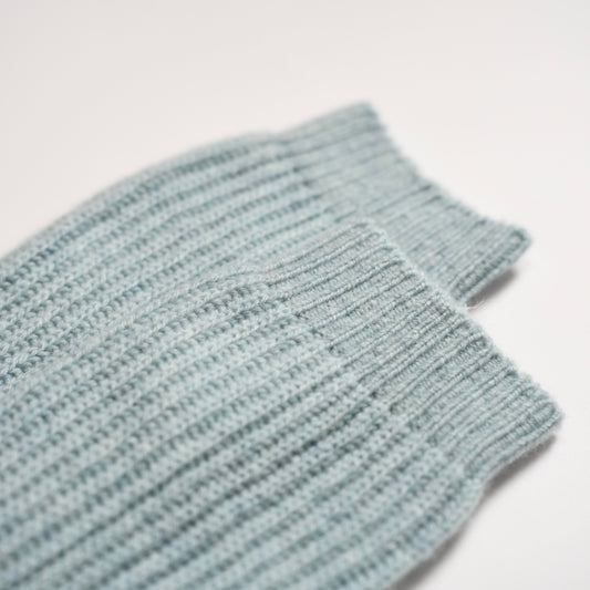 Women's All Ribbed Blue Socks