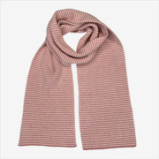 Dusky Soft Pink & White Striped Cashmere Scarf
