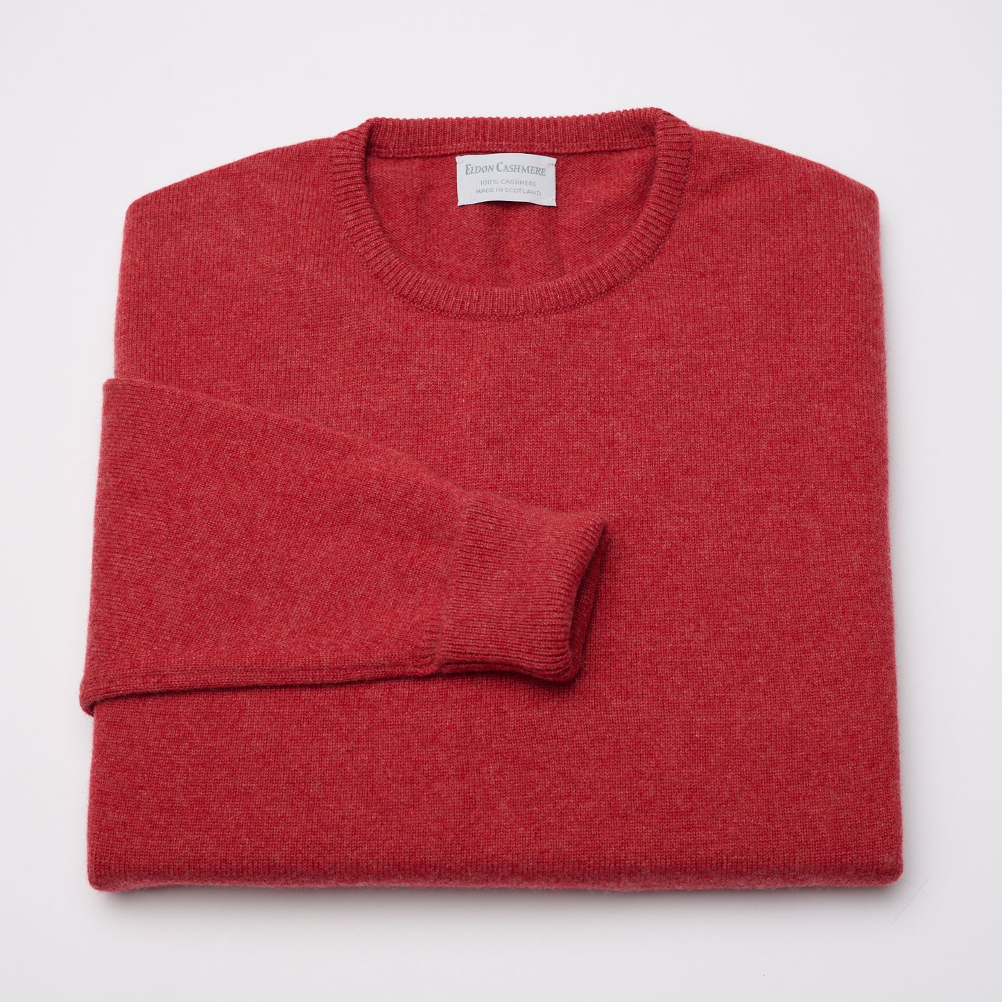 Luxury Classic 4 Ply Crew Neck Jumper - Poppy Melange