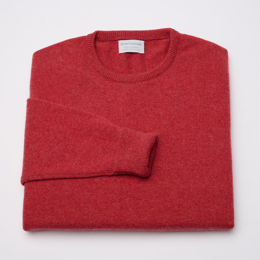 Luxury Classic 4 Ply Crew Neck Jumper - Poppy Melange