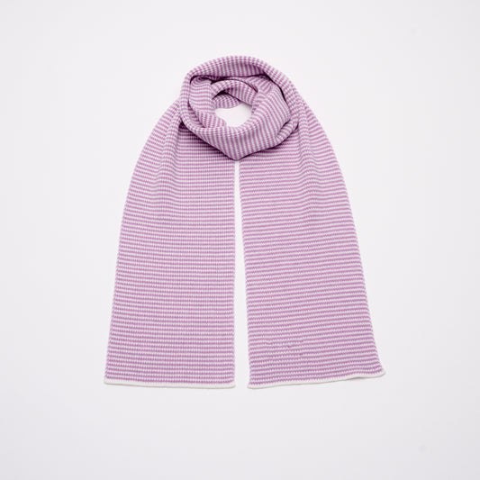 Lilac & White Striped Cashmere Scarf