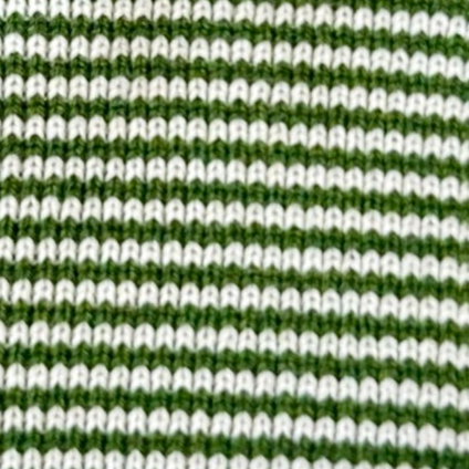 Olive Green & White Striped Cashmere Scarf