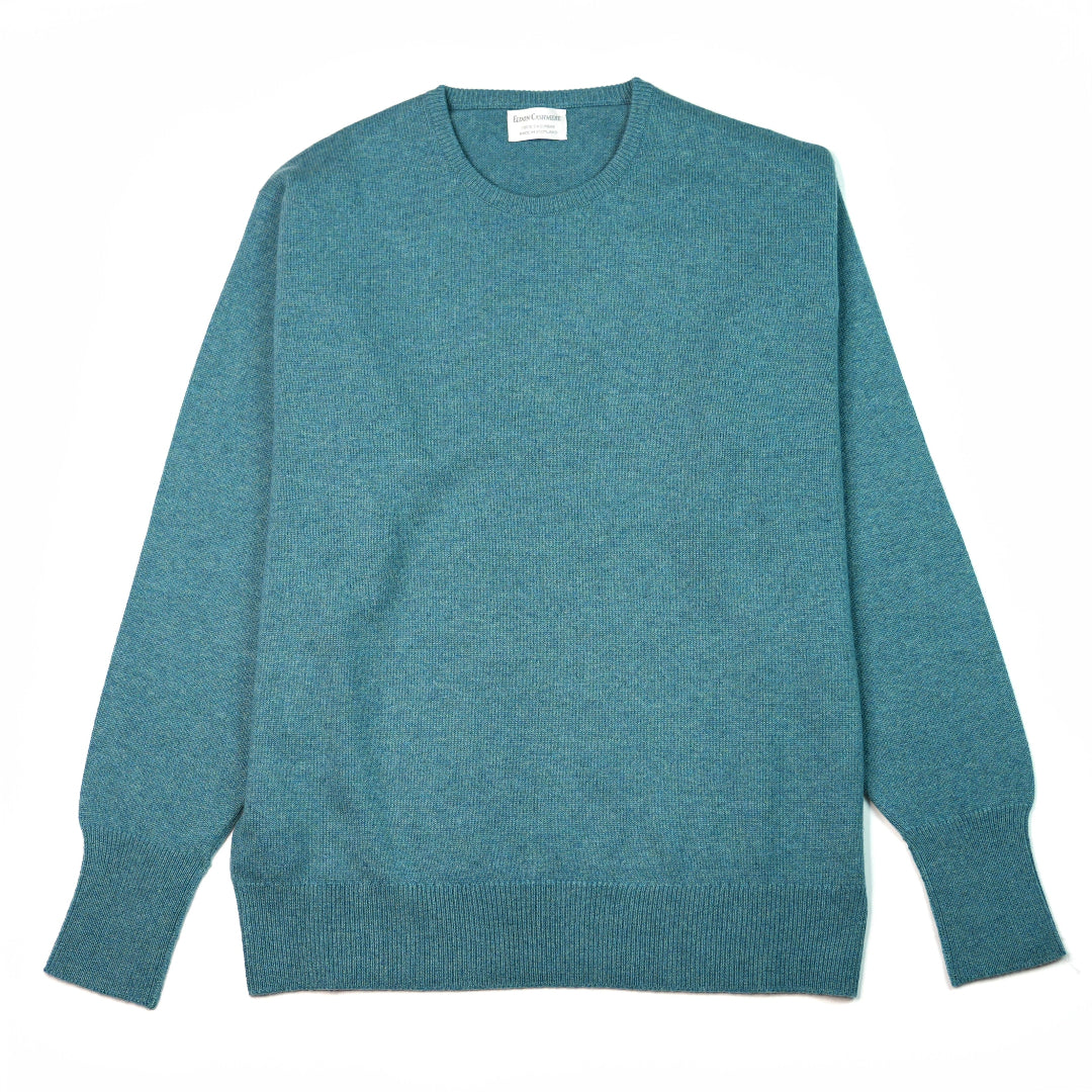 Luxury Classic 4 Ply Crew Neck Jumper - Yatch Green