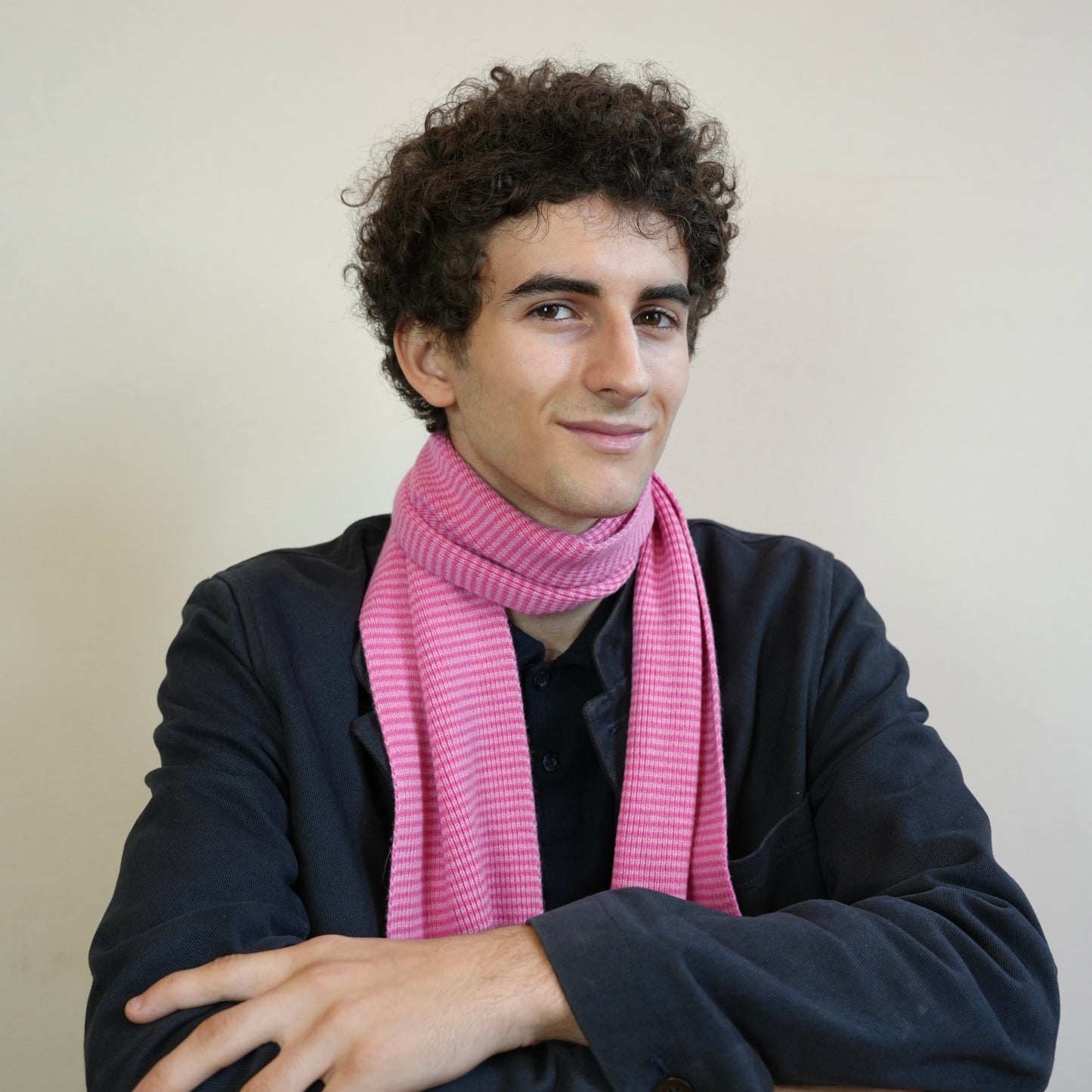 Candy Pinks Striped Cashmere Scarf