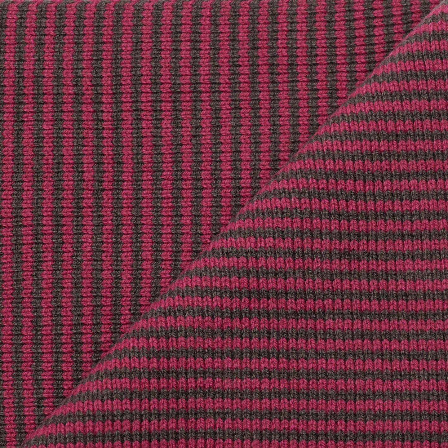 Raspberry Pink & Puddle Striped Cashmere Scarf