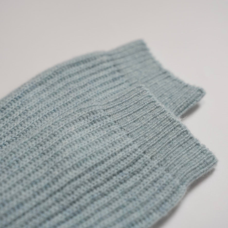 Women's All Ribbed Blue Socks