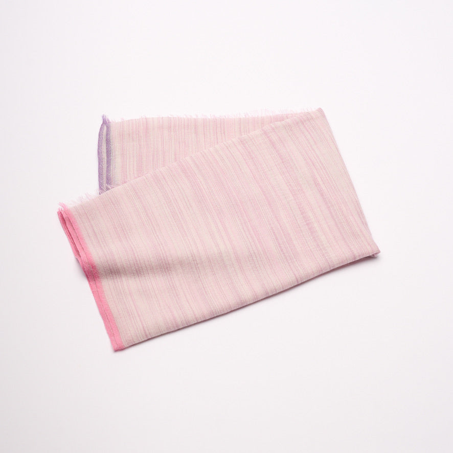 Handwoven Fine Shawl - Pink Stripes