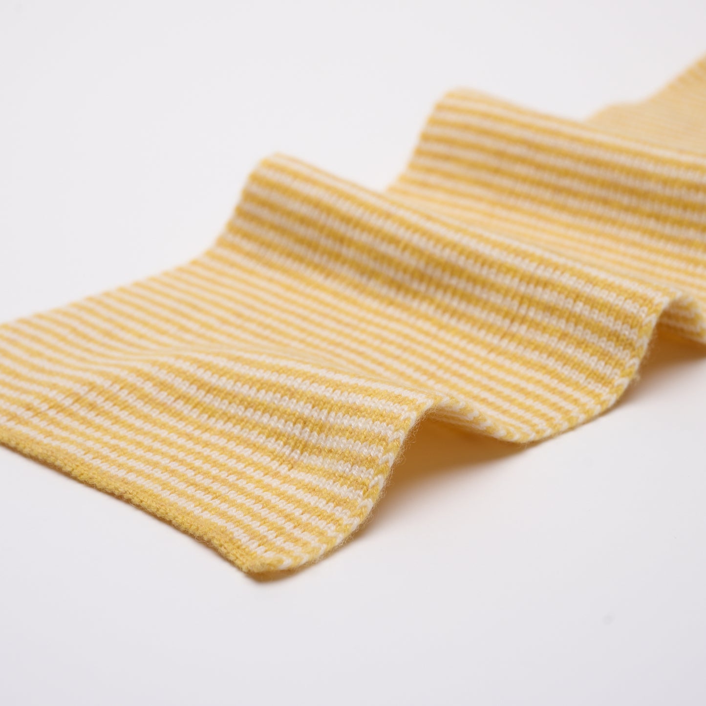 Buttercup & White Striped Cashmere Scarf