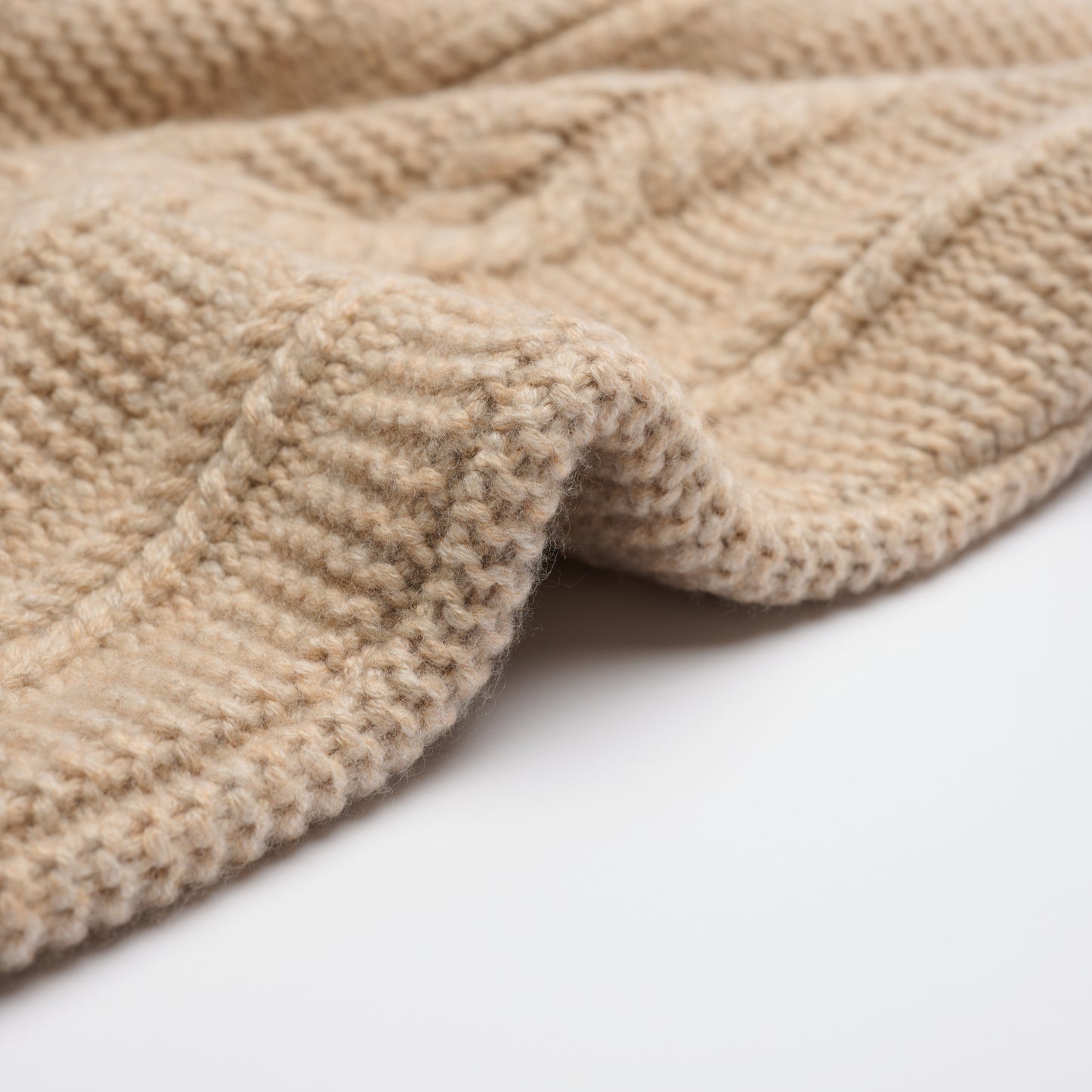 Cable Turtle Neck Jumper - Light Camel