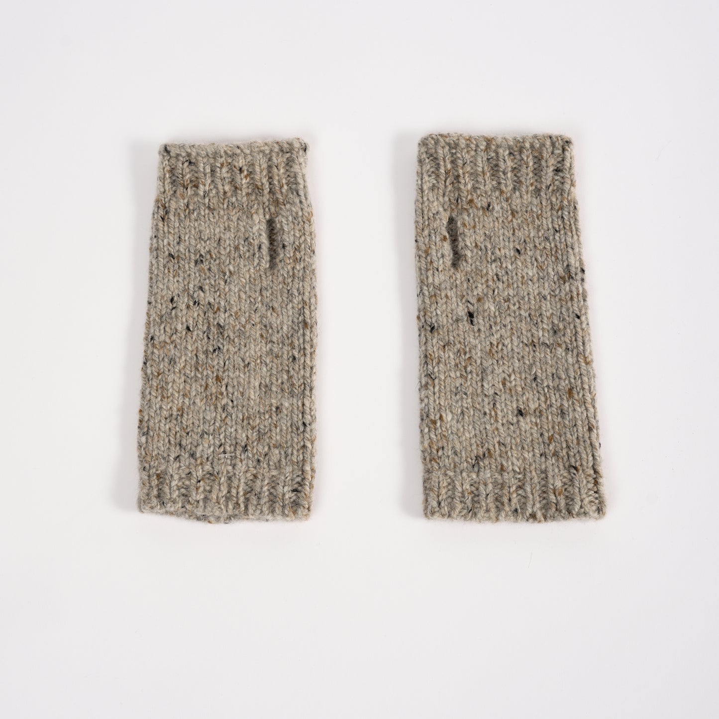 Natural Marl Thick Cashmere Wrist Warmers