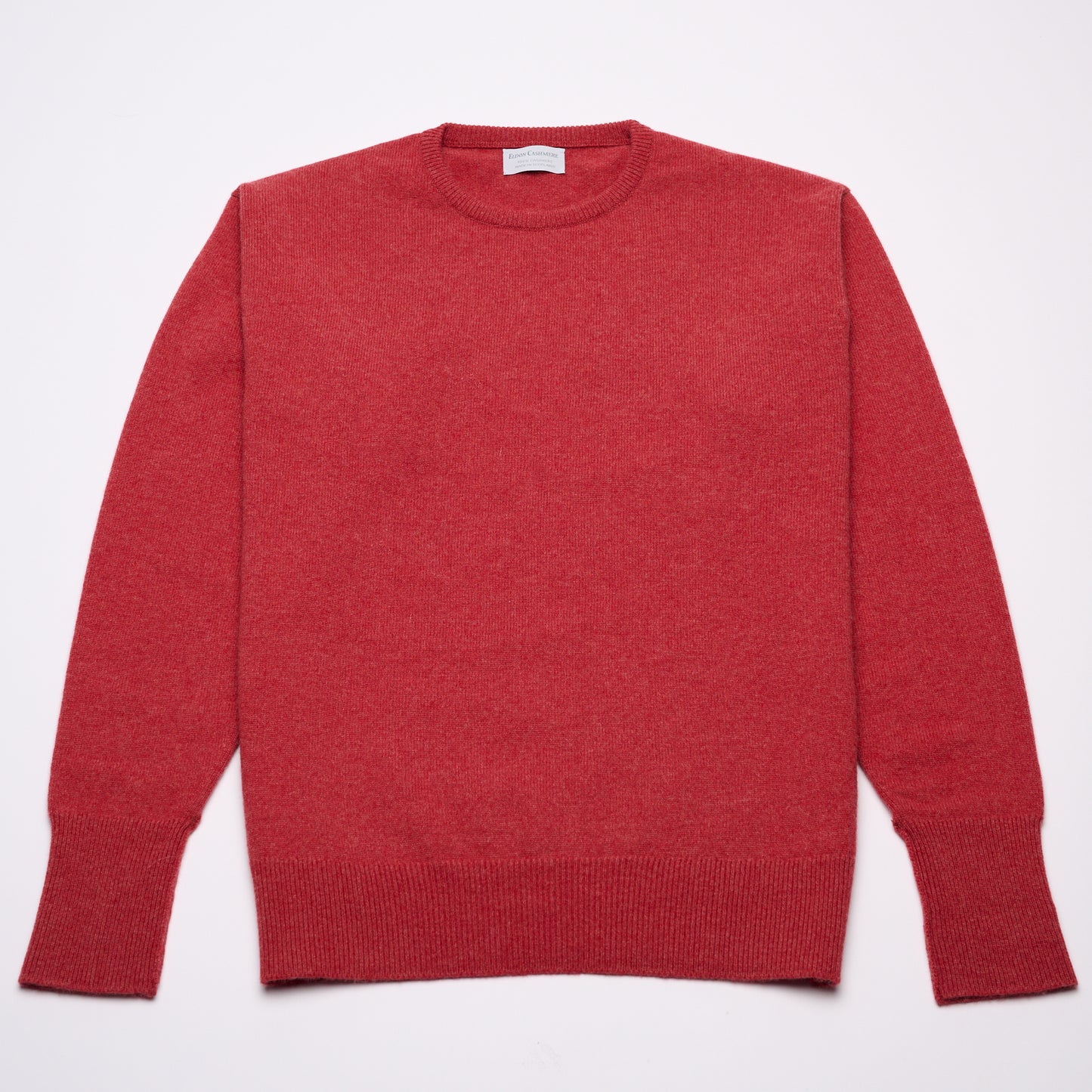Luxury Classic 4 Ply Crew Neck Jumper - Poppy Melange