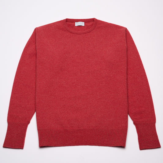 Luxury Classic 4 Ply Crew Neck Jumper - Poppy Melange