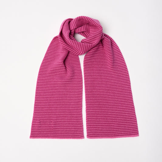 Pink Striped Cashmere Scarf