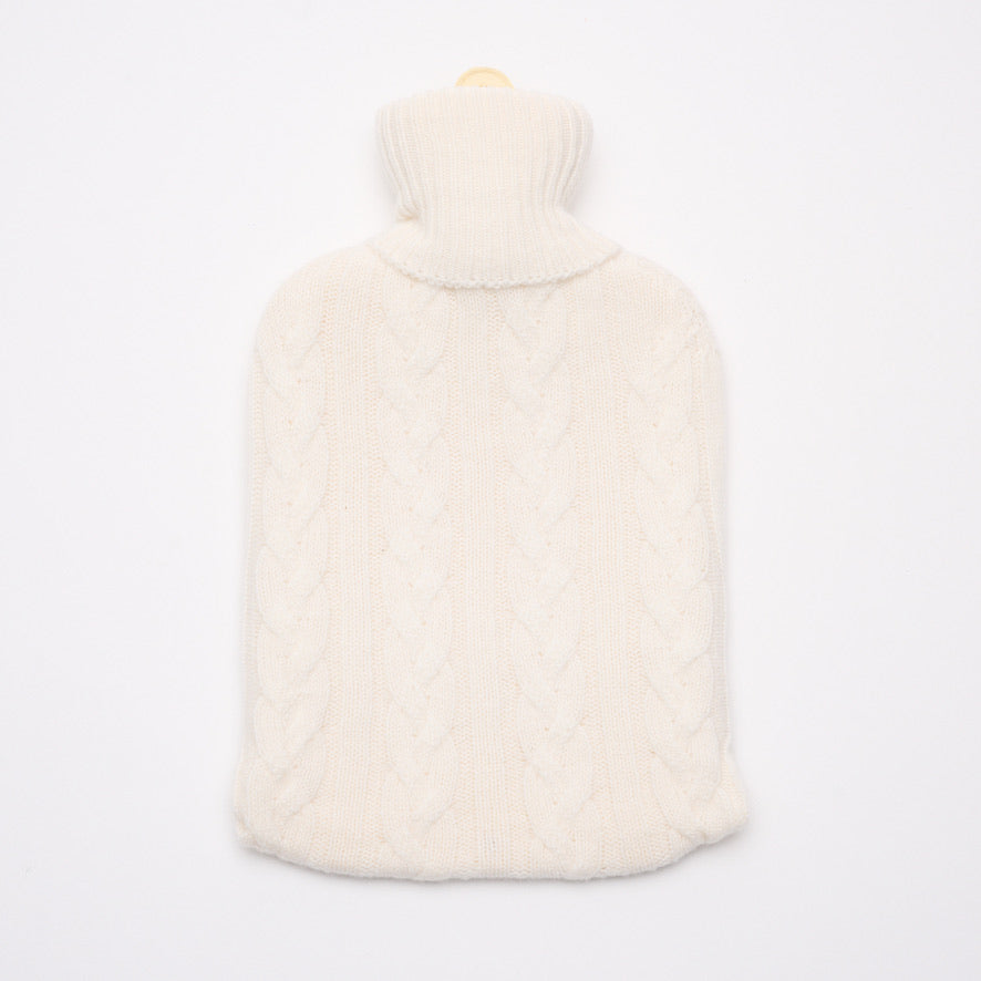 Cream - Cable Knit Cashmere Hot Water Bottle