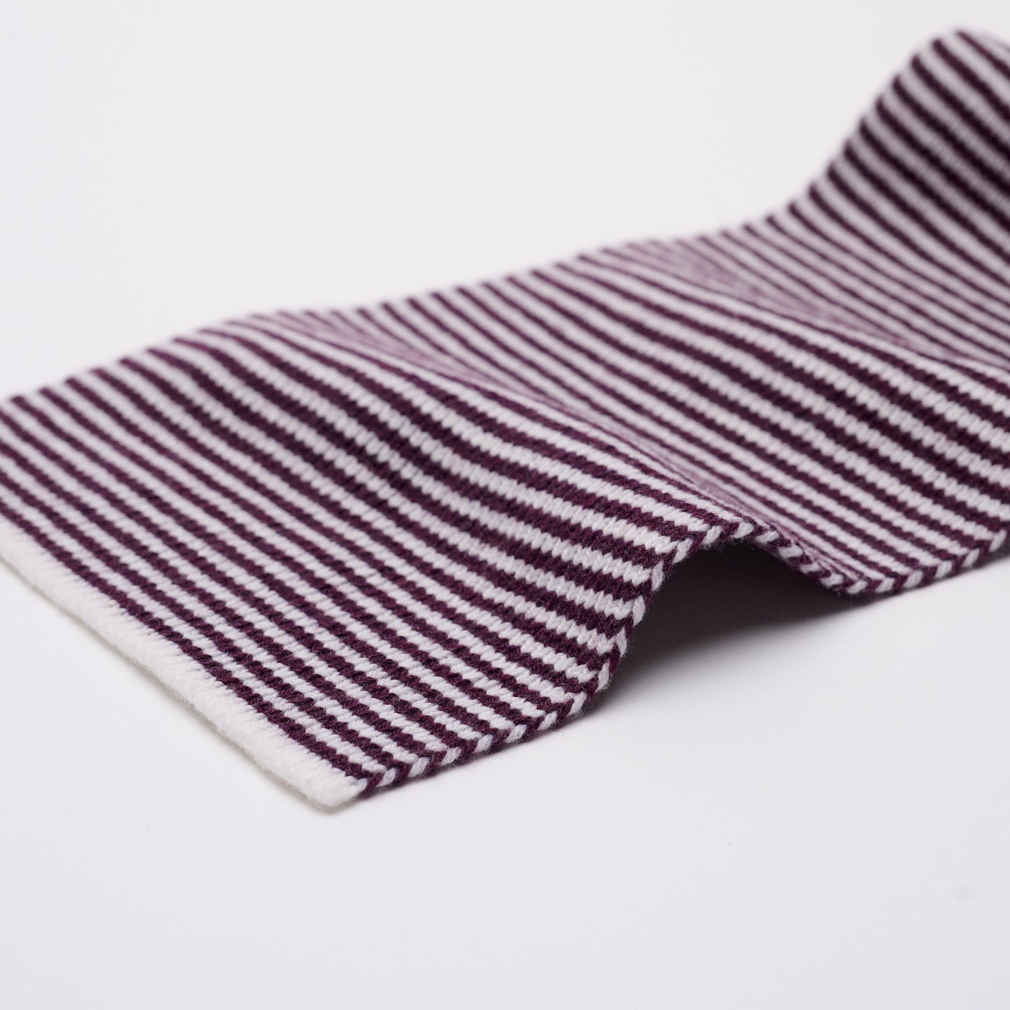 Claret & White Striped Cashmere Scarf