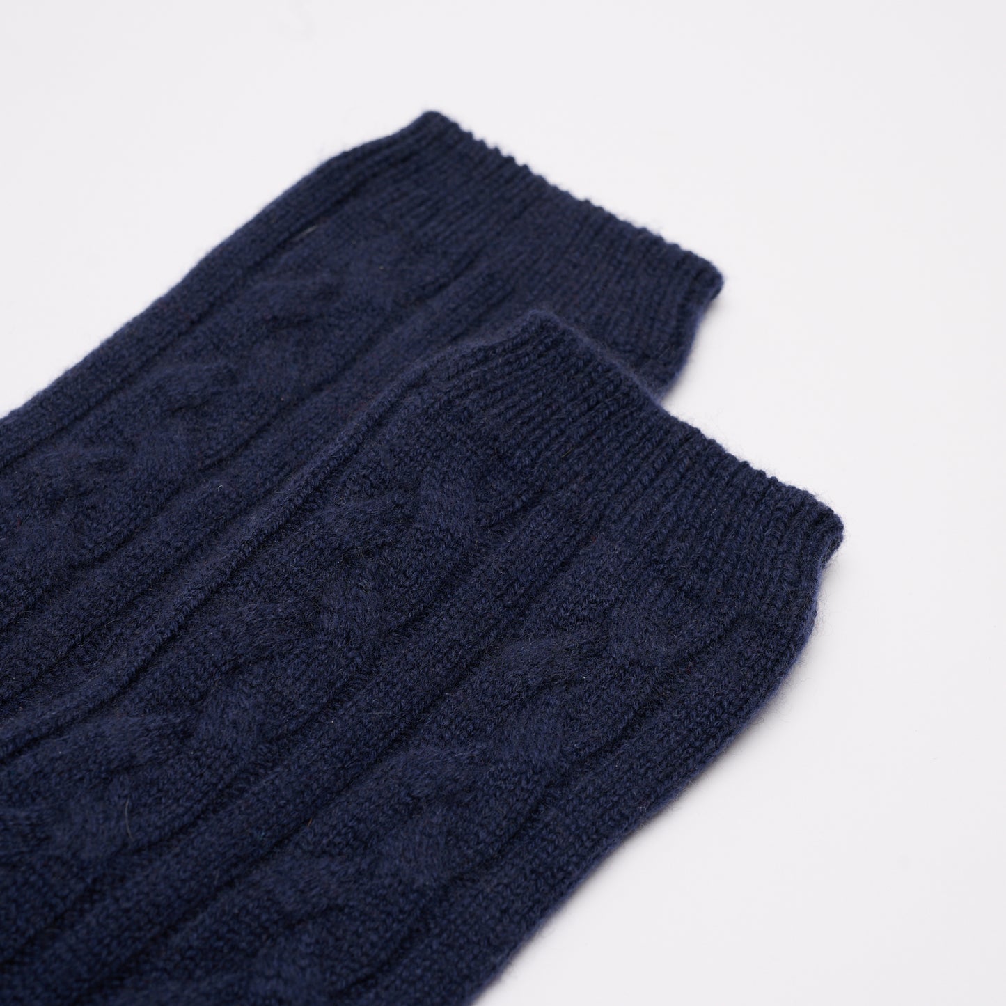 Navy Blue - Cable Knit Short Bed Socks