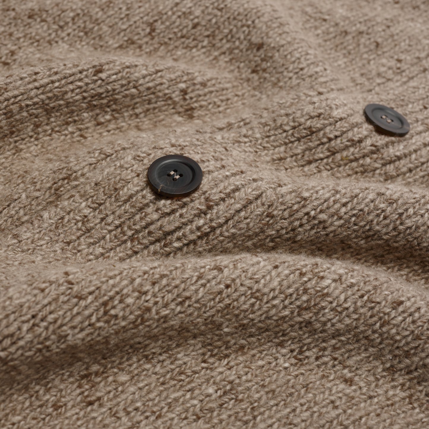 Donegal 8 Ply Cashmere Button Cardigan - Natural