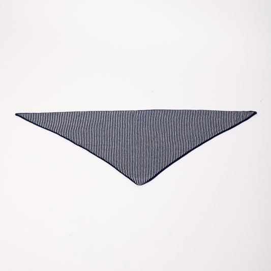 Navy & Light Grey Striped Bandana Scarf