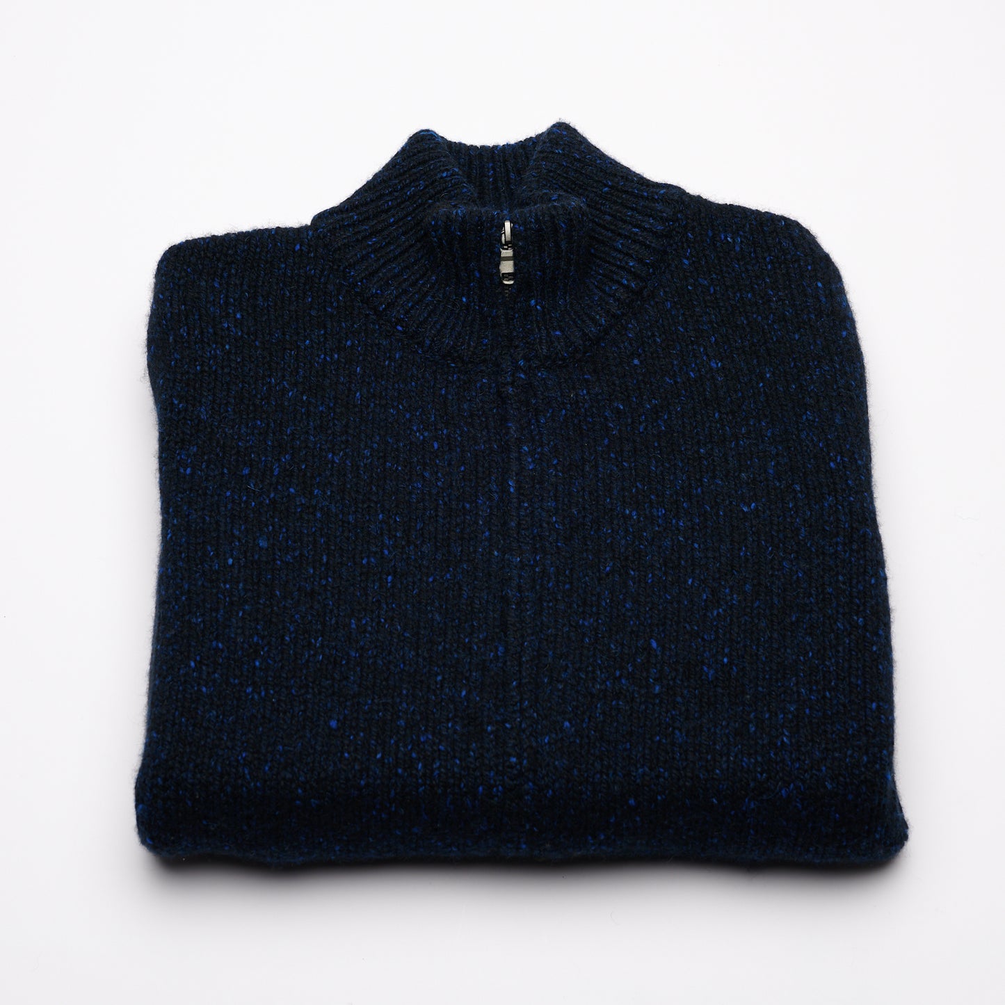 Donegal 8 Ply Cashmere Zip Cardigan - Navy Blue