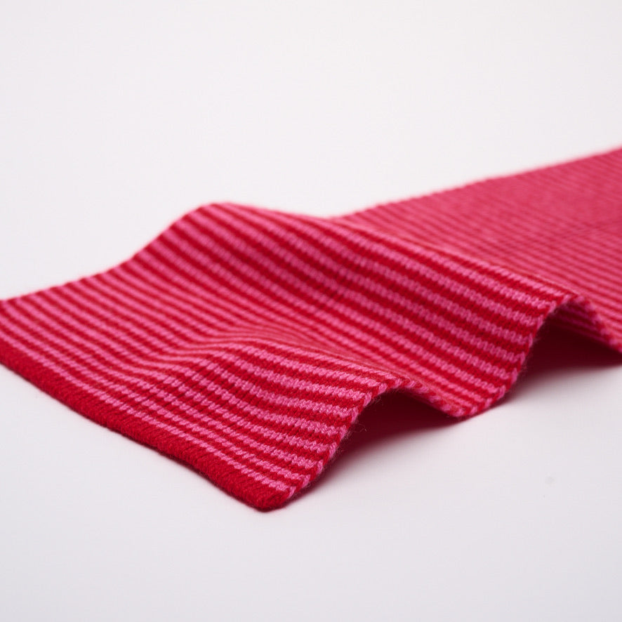 Red & Pink Striped Cashmere Scarf