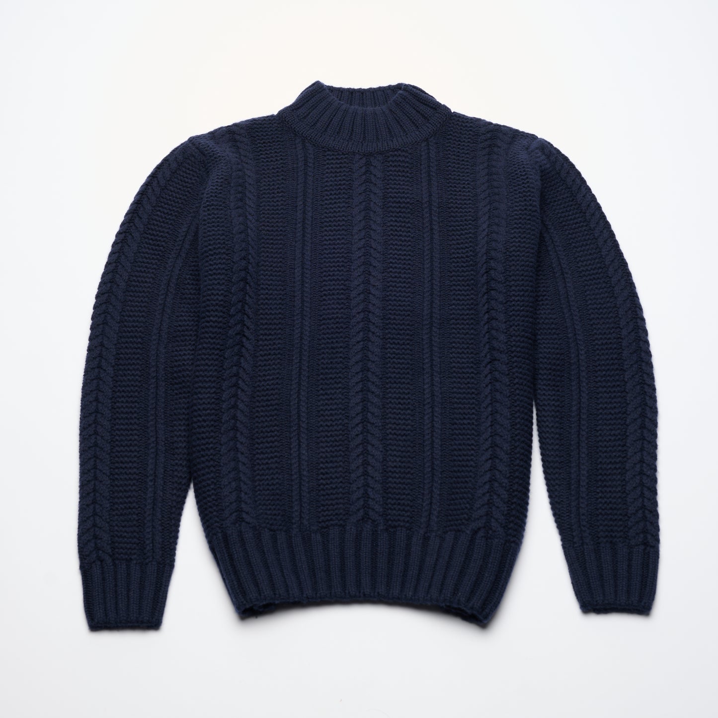 Cable Turtle Neck Jumper - Dark Navy
