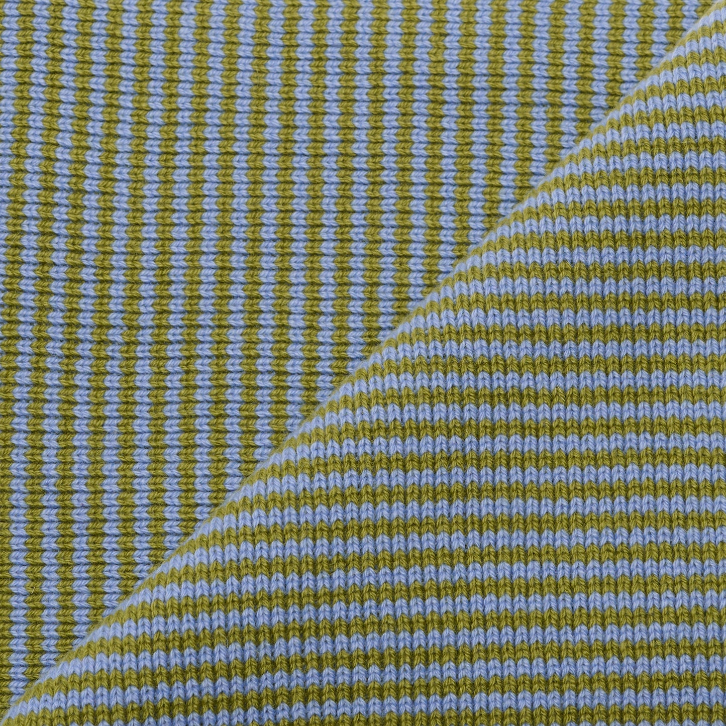 Matcha & Bluebell Striped Cashmere Scarf