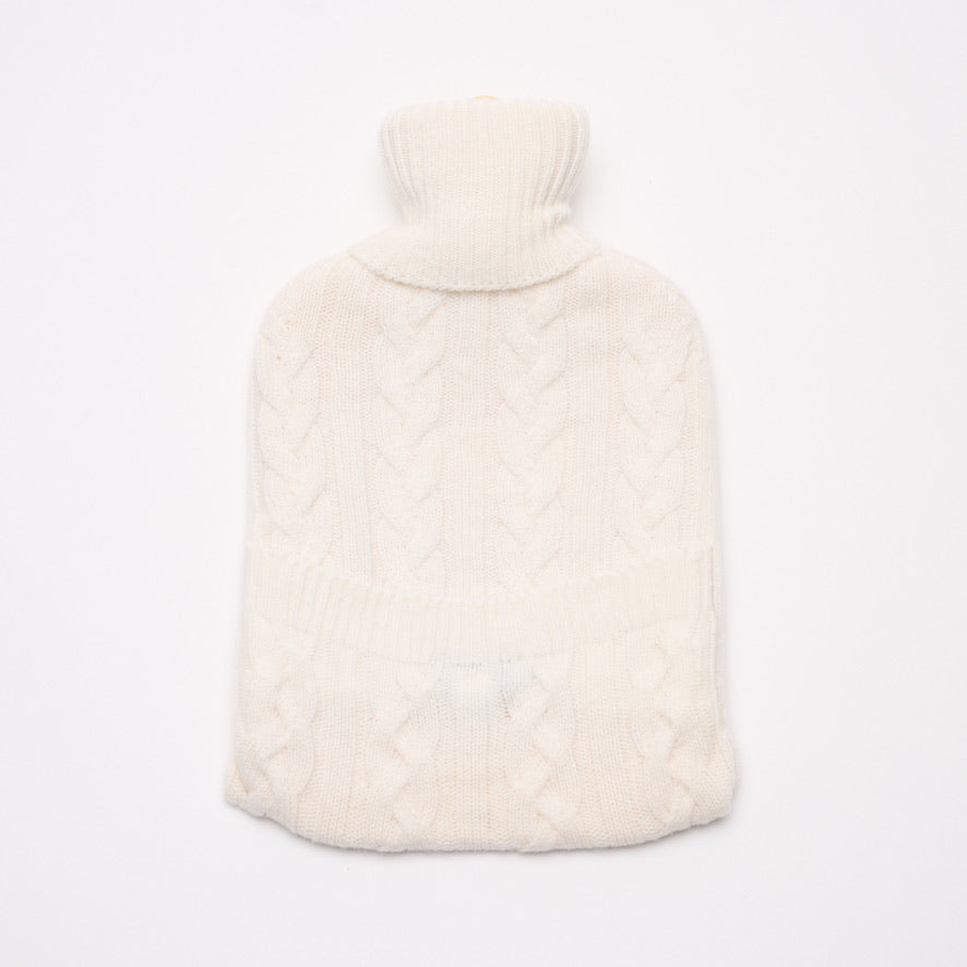Cream - Cable Knit Cashmere Hot Water Bottle