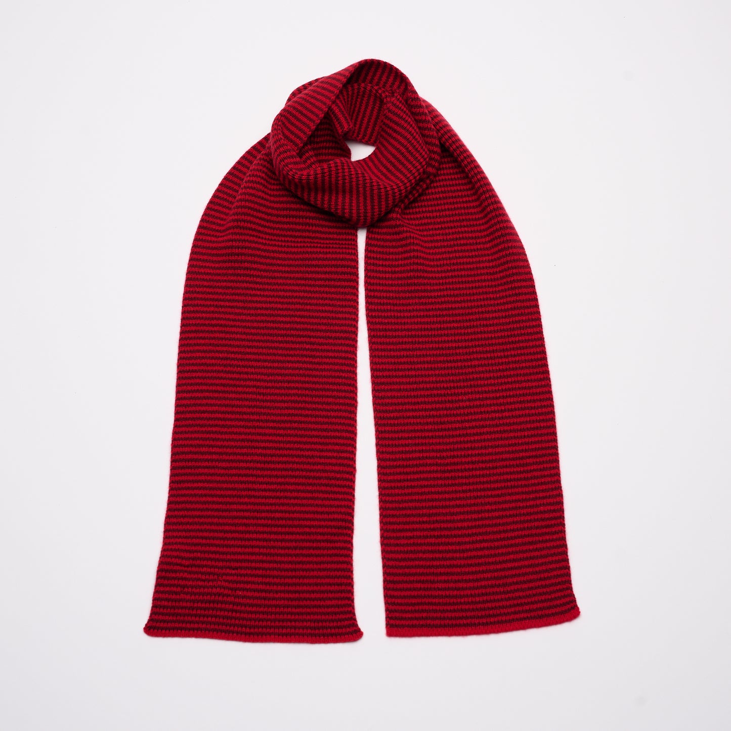 Red & Dark Red Striped Cashmere Scarf