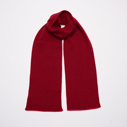 Red & Dark Red Striped Cashmere Scarf