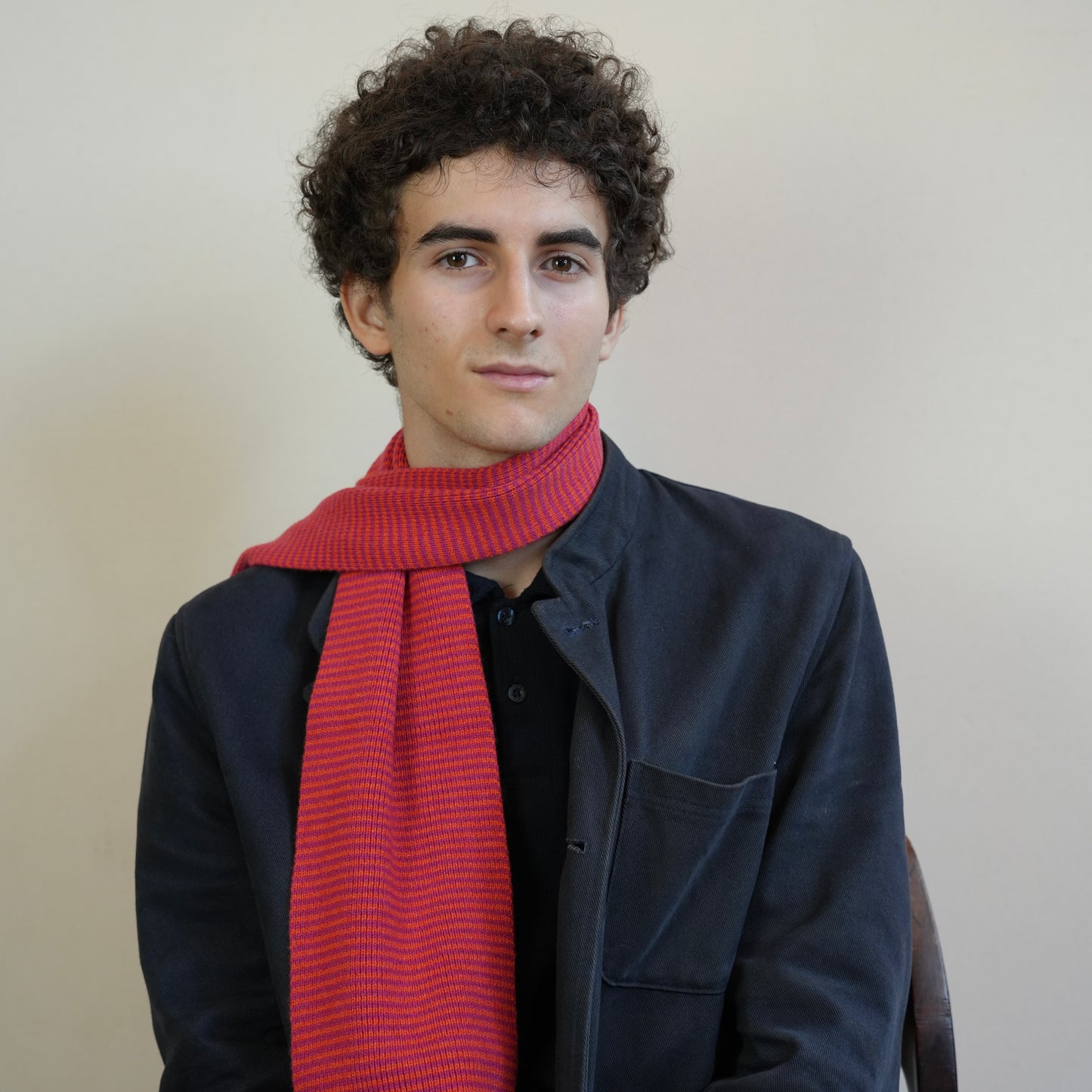 Orange & Bright Pink Striped Scarf