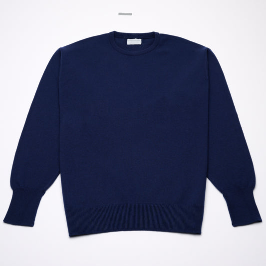 Luxury Classic 4 Ply Crew Neck Jumper - Navy Blue