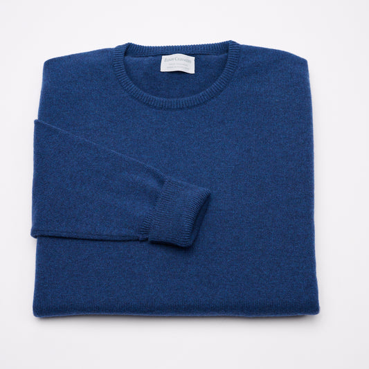 Luxury Classic 4 Ply Crew Neck Jumper - Blue Mix