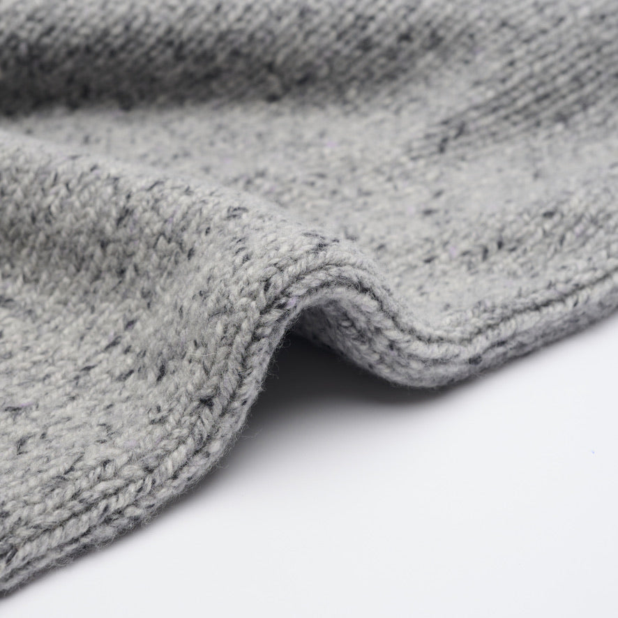 Donegal 8 Ply Cashmere Crew Neck Jumper - Light Grey