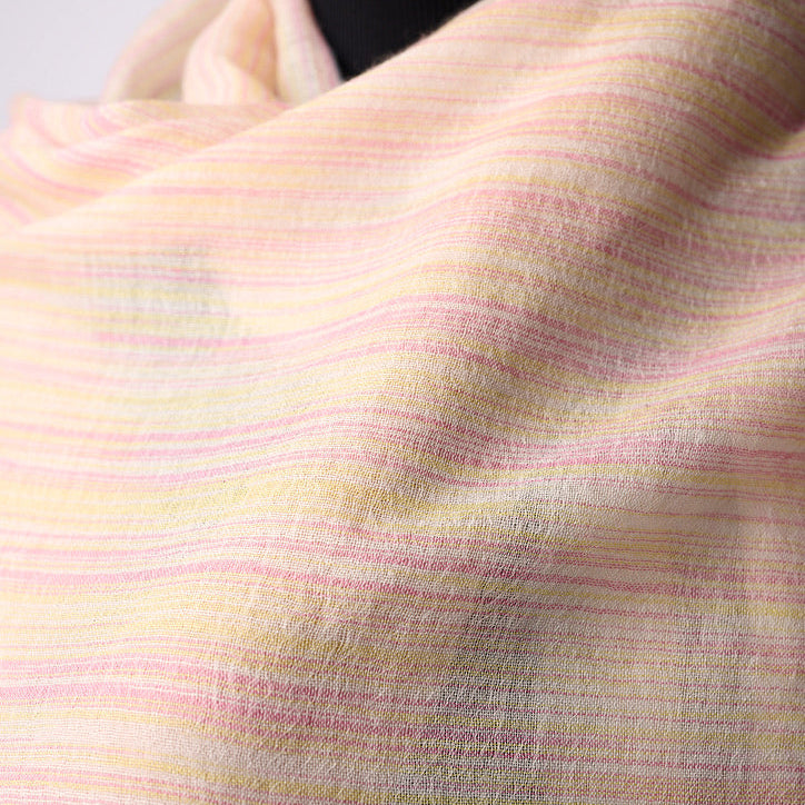 Handwoven Fine Shawl - Pink & Yellow Stripes