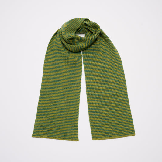 Matcha & Fern Green Striped Cashmere Scarf