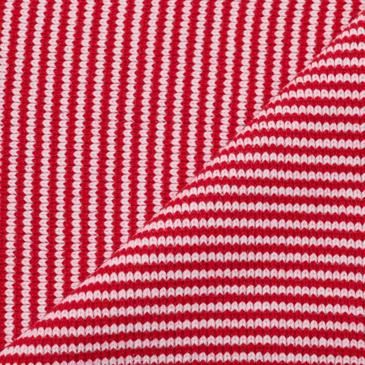 Red & White Striped Cashmere Scarf