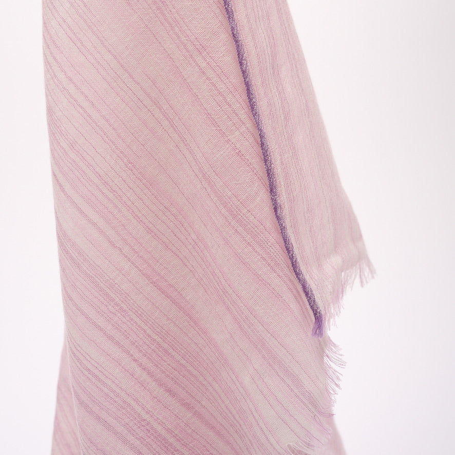 Handwoven Fine Shawl - Pink Stripes